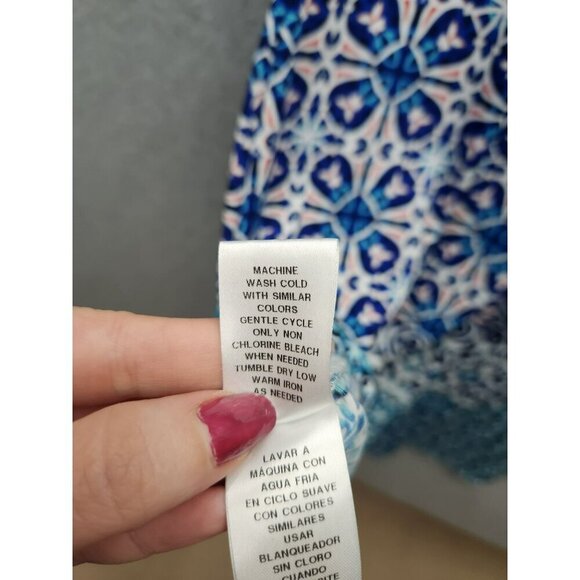 Wisp Womens Sleeveless Blue Patterned Halter Dress Size 14 Polyester Blend - Picture 6 of 6